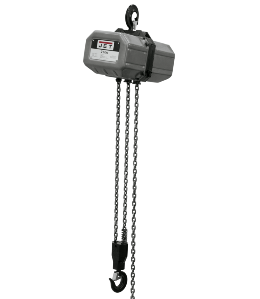 JET 2SS-1C-10, 2-Ton Electric Chain Hoist 1-Phase 10' Lift