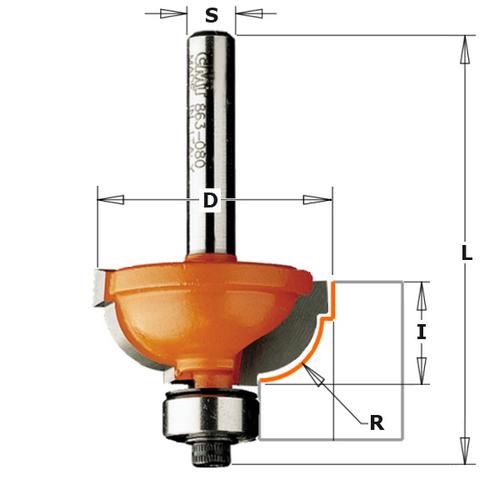 CMT 864.580.11 Cavetto Edge Mold Bit 5/16-Inch Radius 1/2-Inch Shank
