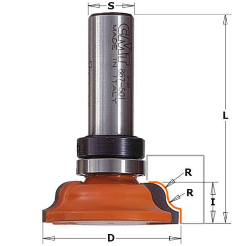 CMT 867.502.11B Molding Bit with 5/32-Inch Radius 1/2-Inch Shank