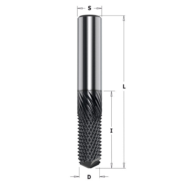 CMT 151.064.25D Fiberglass & Composite D=1/4 inchx1" x 2-1/2 inch RH (Drill Point)