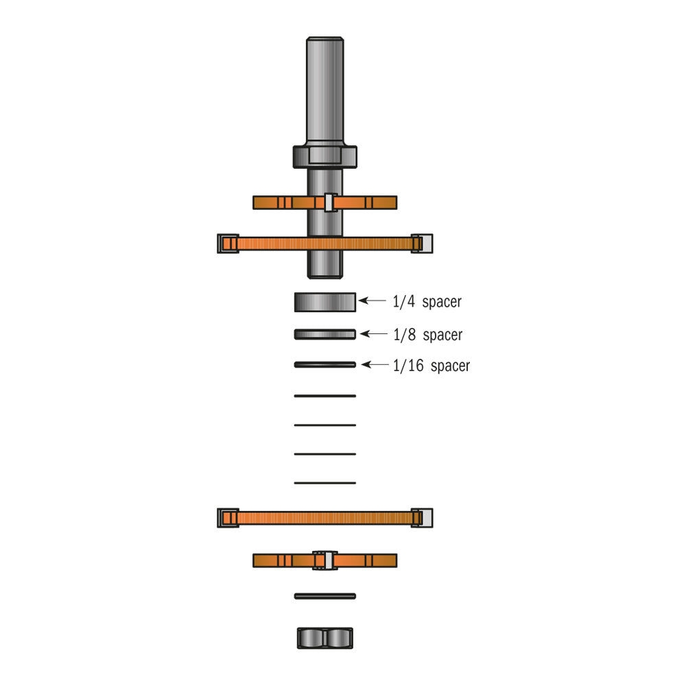 CMT 800.627.11 Tenon Cutting Router Bit in Hardwood Case 1/2-Inch Shank 3-Inch Diameter Carbide-Tipped