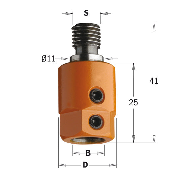 CMT 305.000.01 Boring Bit Adaptor 10mm Bit Diameter M10/11 Type of Shank Right-Hand Rotation