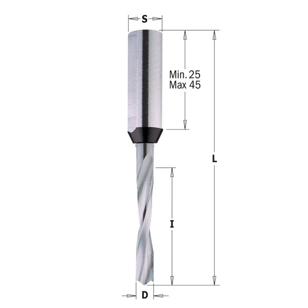 CMT 311.040.21 Solid Carbide Dowel Drill 4mm (5/32-Inch) Diameter 10X30mm Shank Right-Hand Rotation