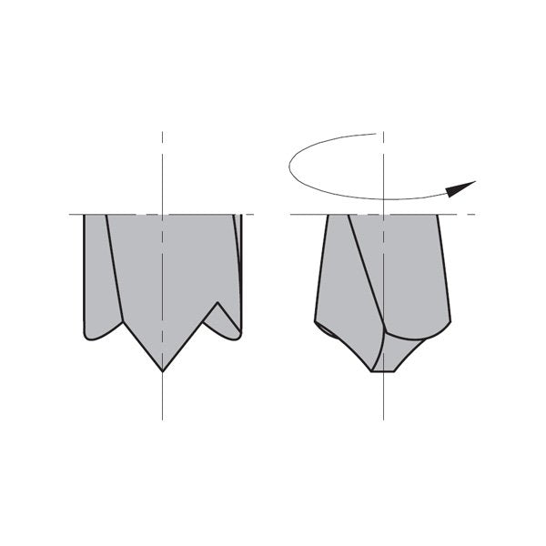 CMT 316.040.12 Countersink for 4 Flute Drills with 4mm Shank 16mm Diameter Left-Hand Rotation