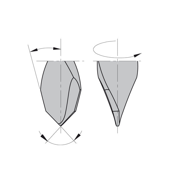 CMT 314.030.21 Dowel Drill for Through Holes with 3mm 1/8-Inch Diameter with 10 by 30mm Shank and Right-Hand Rotation