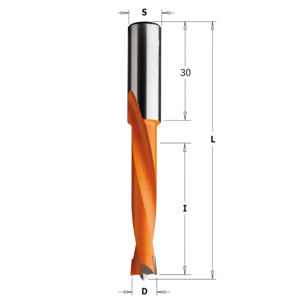 CMT 362.050.11 Two Flute Dowel Drill 5mm (13/64-Inch) Diameter 10x30mm Shank Right-Hand Rotation