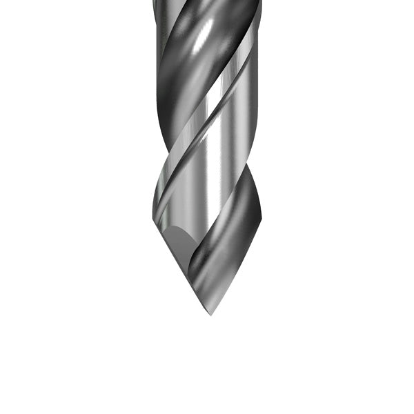 CMT 363.025.42 V-Point Solid Carbide Twist Drill with 60 Degree Sharpening and Left-Hand Rotation, 2.5 mm