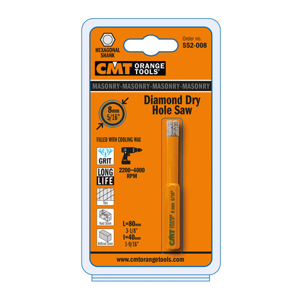 CMT 552-005 Diamond Dry Hole Saw 13/64"