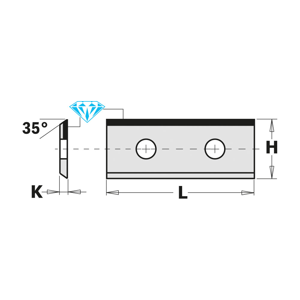 CMT 790.300.60 Solid Carbide Knives (1/35°) 30x12x1.5mm 2Pc