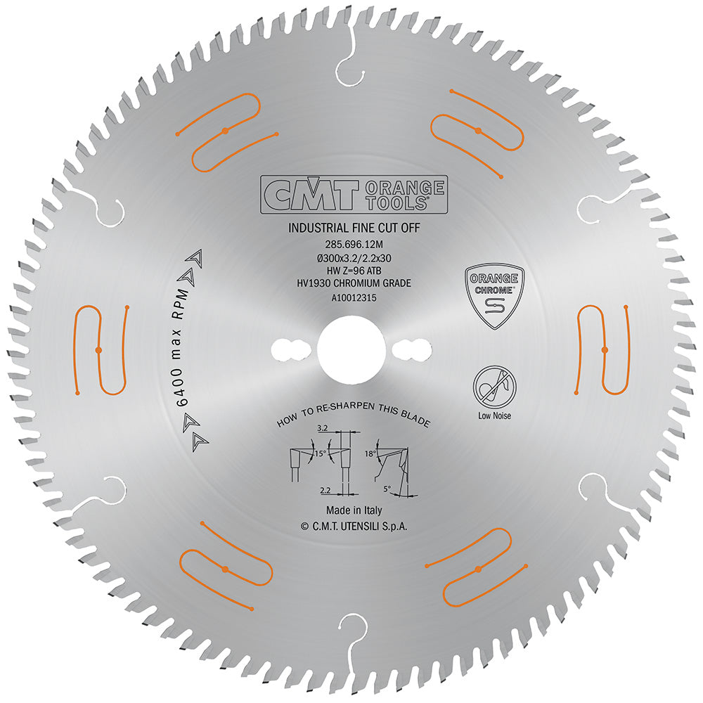 CMT 285.660.10 Orange Chrome Crosscut Fine Finish Saw Blade 10" x 5/8" T60 ATB