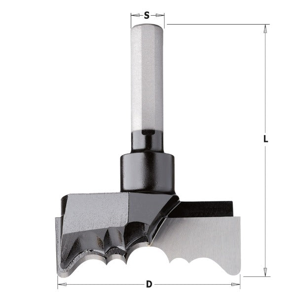 CMT 531.544 Rosette Cutter, 2-1/8-Inch Diameter x 2-27/32-Inch Length, 3/8-Inch Shank