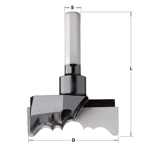 CMT 531.702 Rosette Cutter, 2-3/4-Inch Diameter x 2-29/32-Inch Length, 3/8-Inch Shank