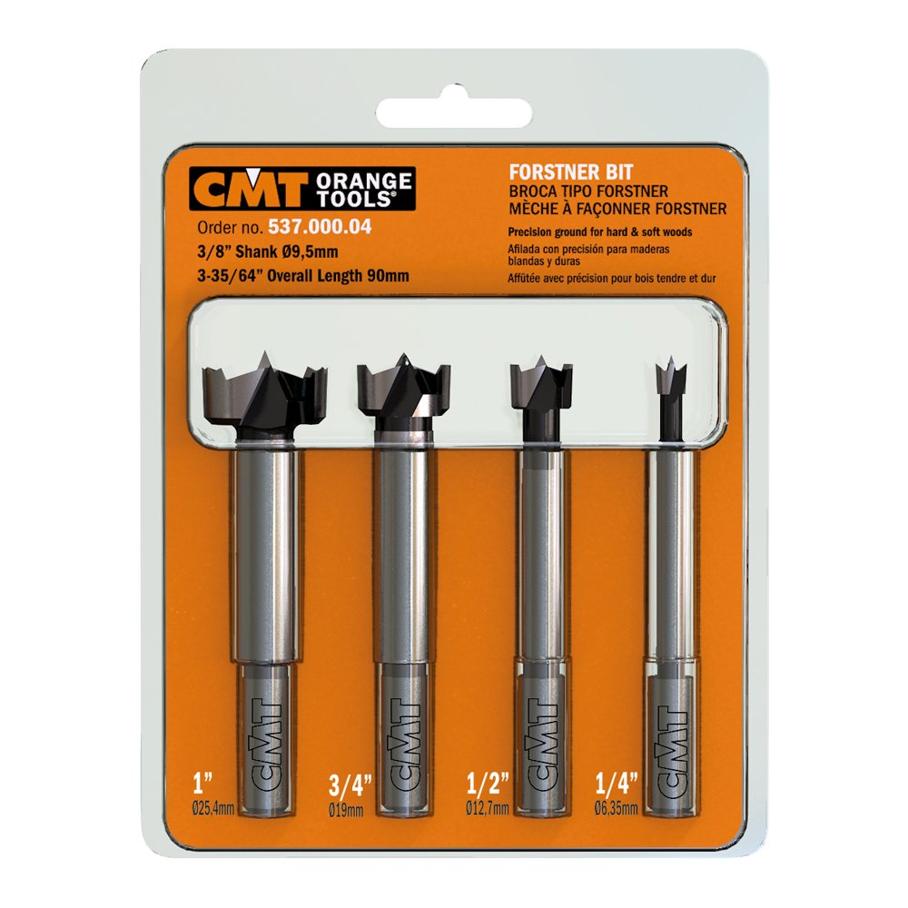 CMT 537.000.04 Forstner Bit Set S=3/8" 4-Pcs RH