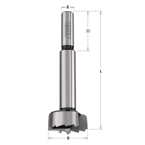 CMT 537.317.31 Forstner Bit, 1-1/4-Inch Diameter, 3/8-Inch Shank
