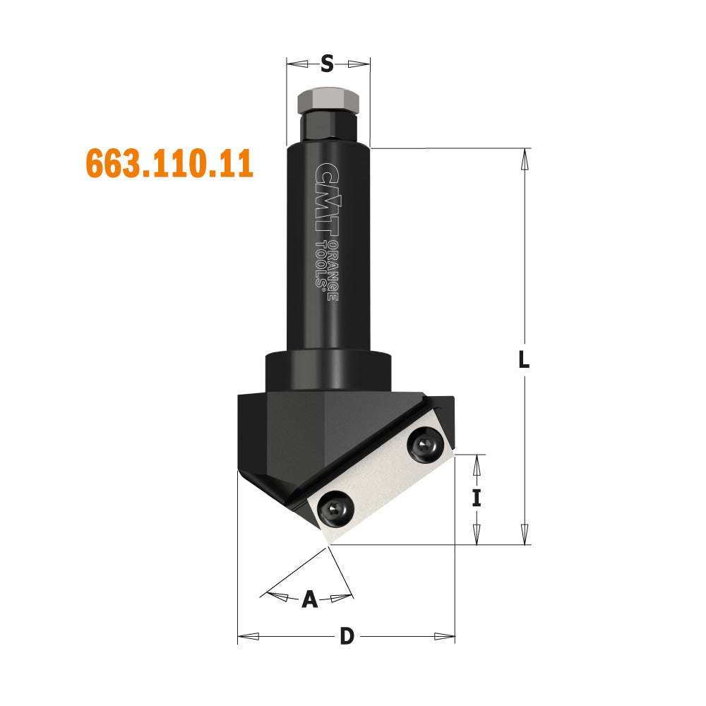 CMT 663.110.11 V-Groove & Folding CNC Bit 2-3/8" (110°) S=20mm