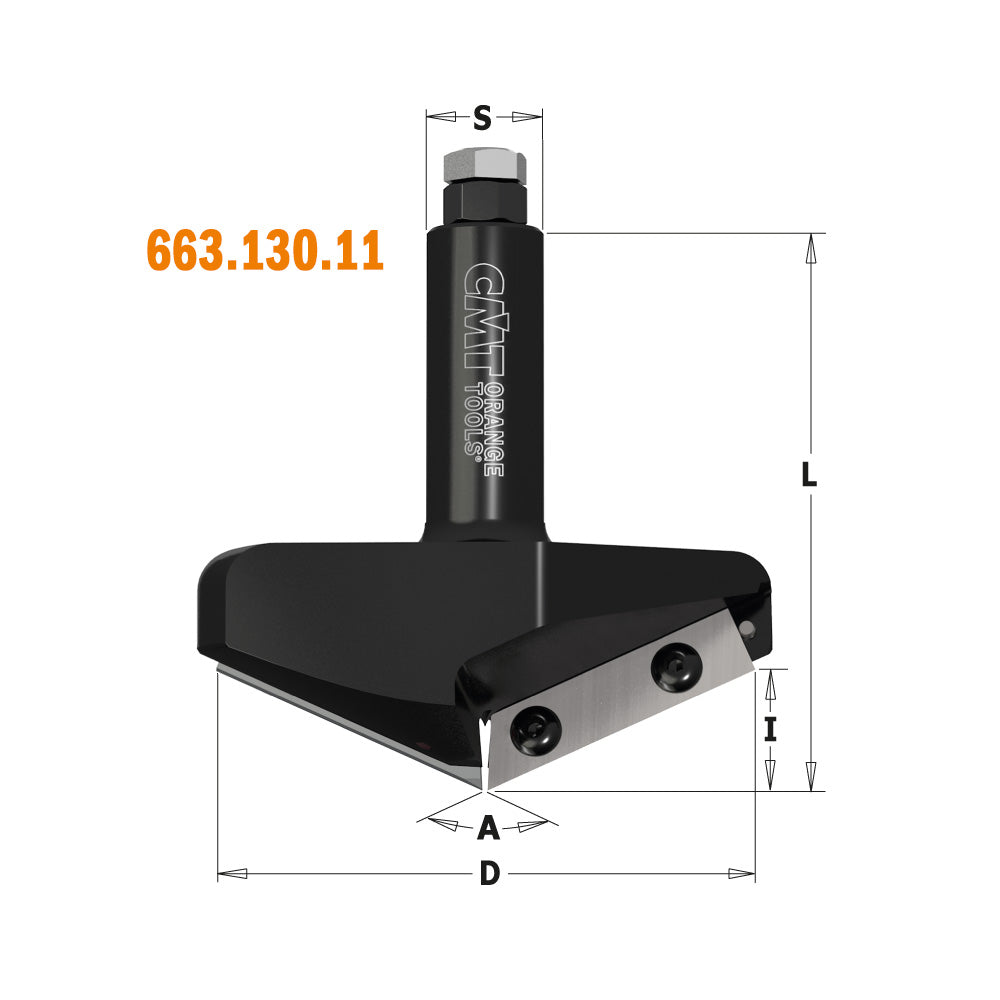 CMT 663.130.11 V-Groove & Folding CNC Bit 3-37/64" (130°) S=20mm