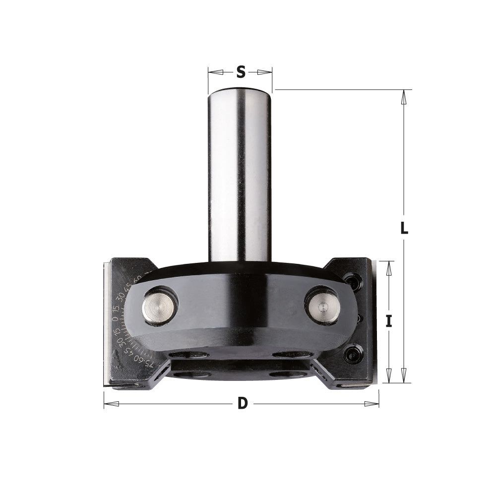 CMT 663.201.11 Adjustable Chamfering CNC Router Bit 3-11/32" x 1-9/16" S=20mm