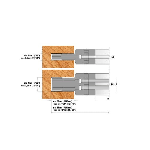 CMT 694.001.31 Three-Piece Adjustable Grooving Set, 5-1/2-Inch Diameter, 1-1/4-Inch Bore