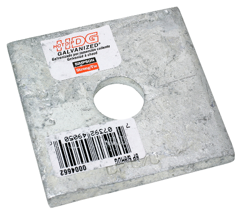 Simpson Strong-Tie BP 5/8HDG Bolt Dia. 2-1/2" x 2-1/2" Bearing Plate Galv.