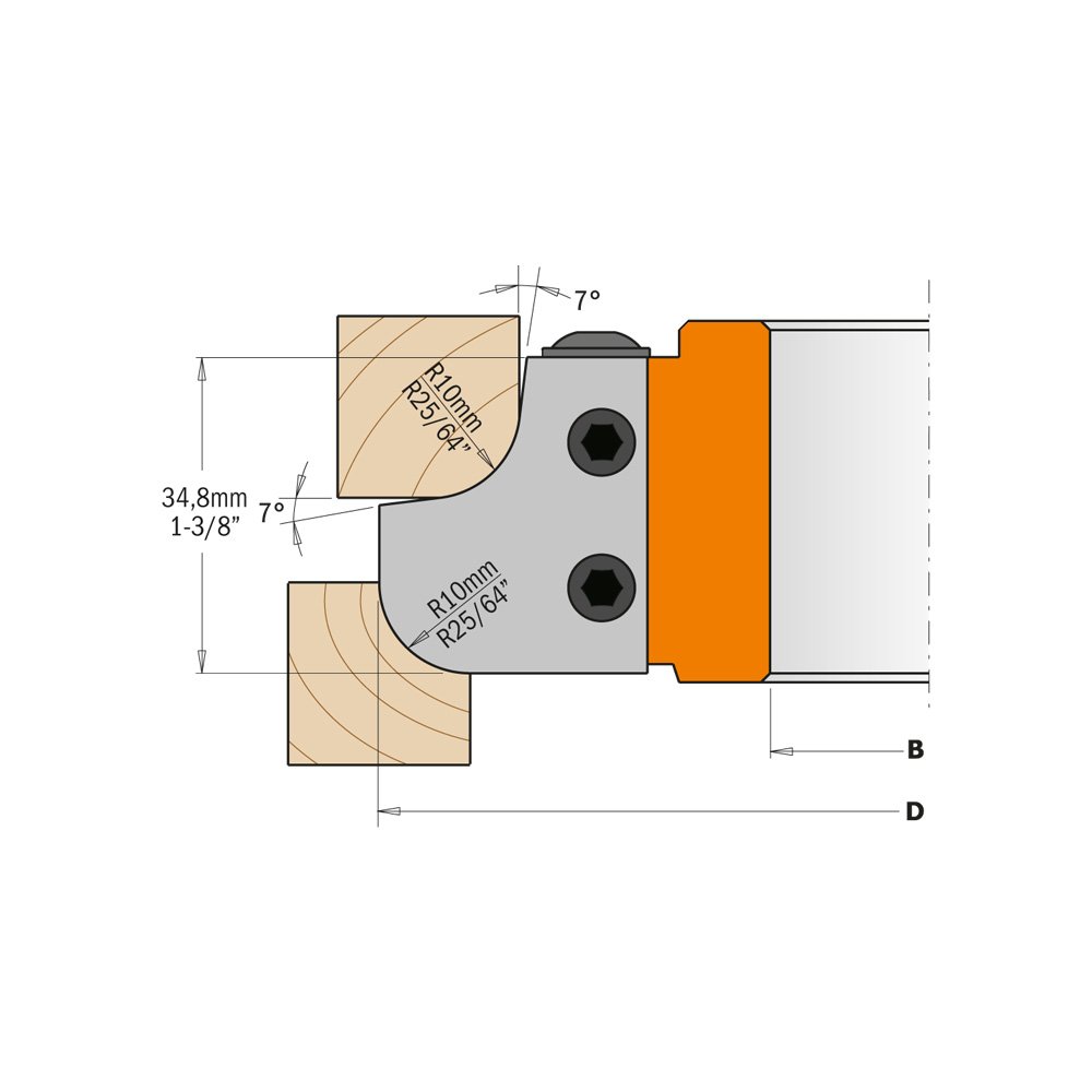 CMT 694.007.31 Round/Cove Cutter Head
