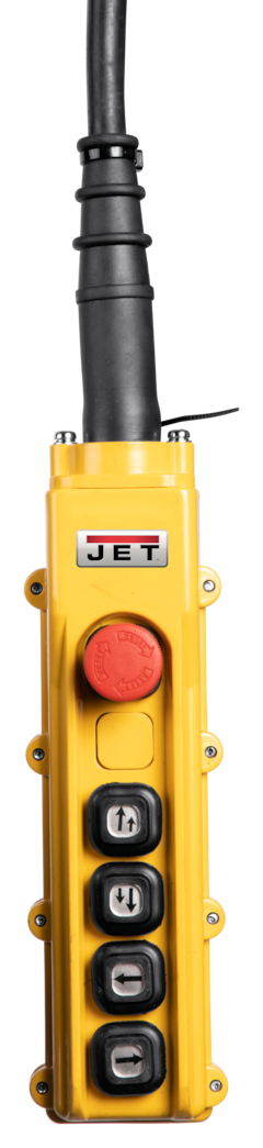 JET TS100-230-015 1-Ton 2 Speed Electric Chain Hoist 3Ph 15' Lift / 2 Speed Trolley 3Ph & 4 Button Wired Pendant 11ft