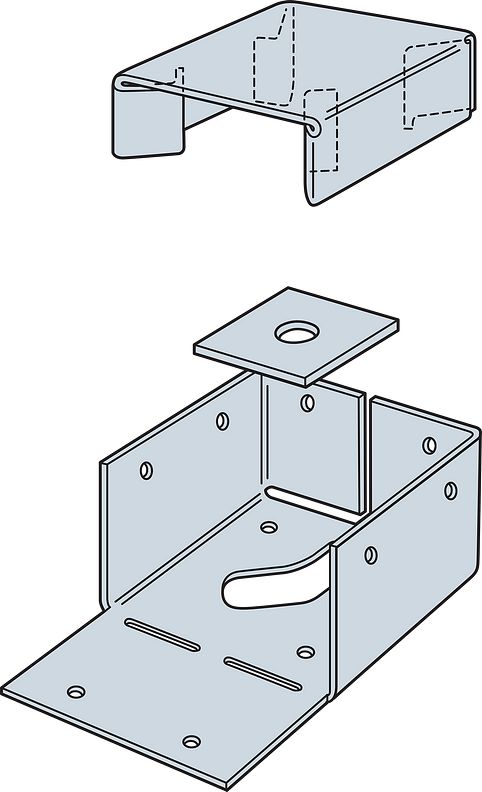 Simpson Rough 4 x 4 Adjustable Post Base with Wind Uplift, ZMAX ABW44RZ