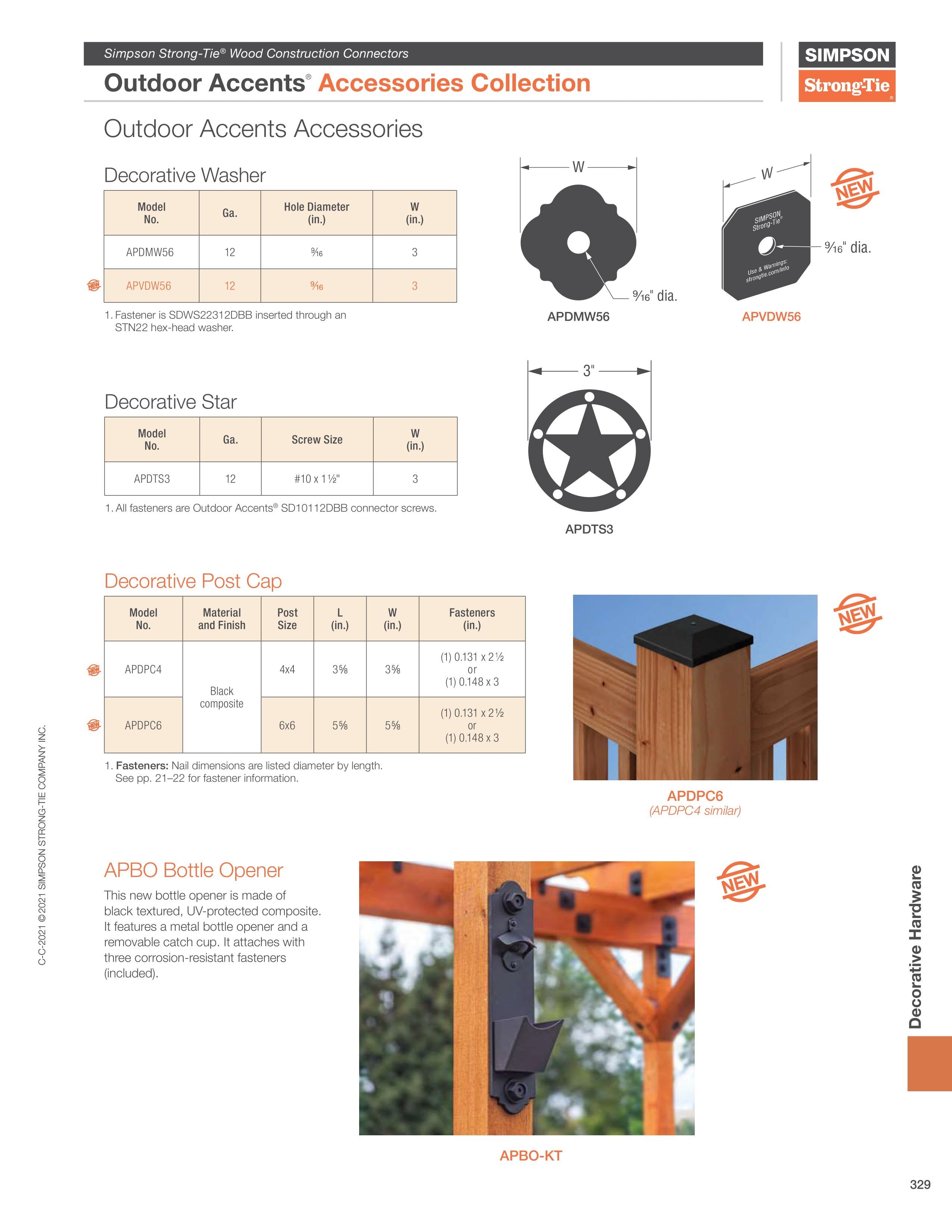 Simpson Strong-Tie APDPC6 Decorative 6x6 Deck Post Cap - Plastic Composite