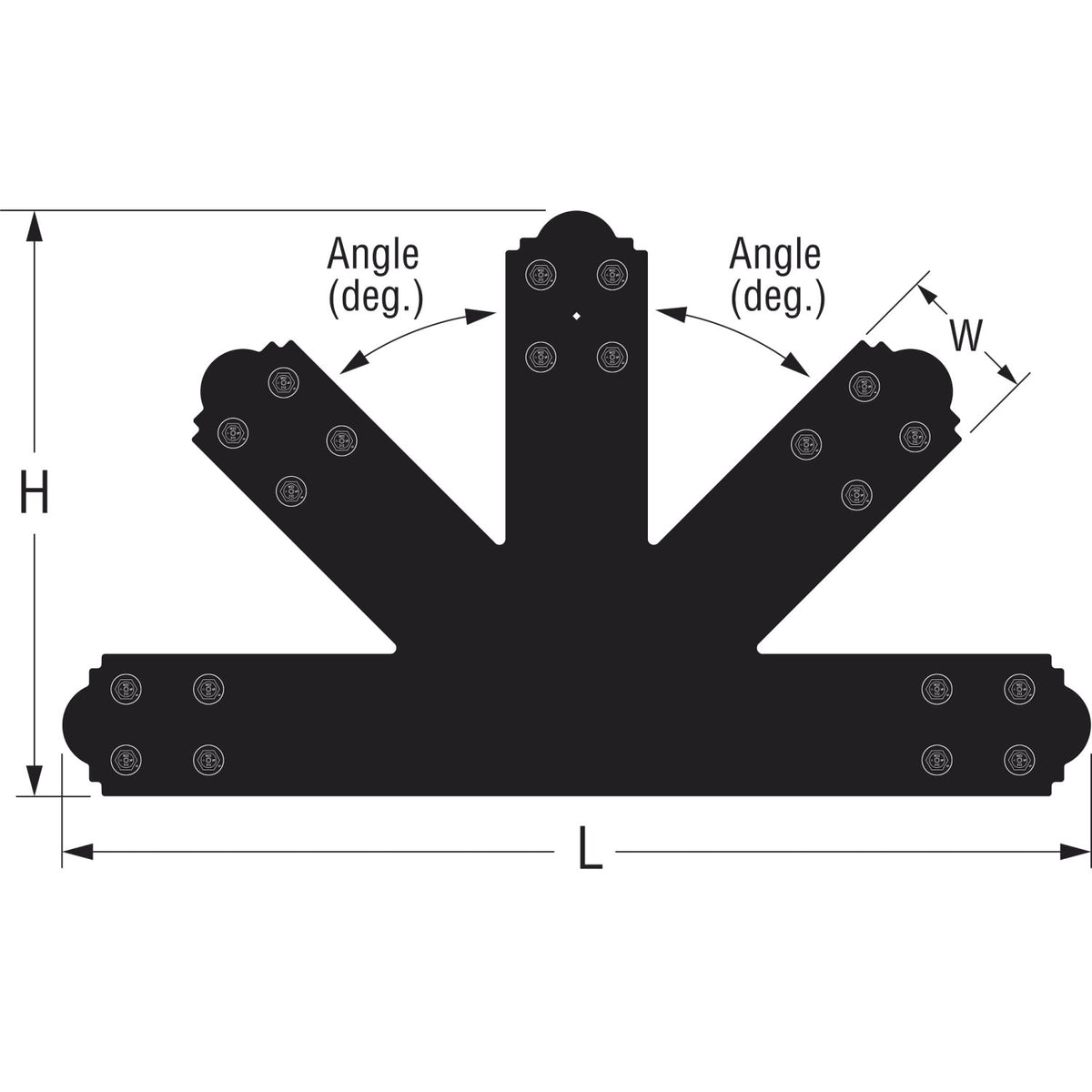 Simpson Strong-Tie Decorative Gable Plate Black Powder-Coated APGP1212 12:12 Pitch