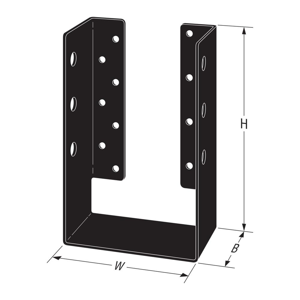 SimpsonAPHH610R Rough Cut 6x10 Concealed Flange Heavy Joist Hanger - Black Powder Coat