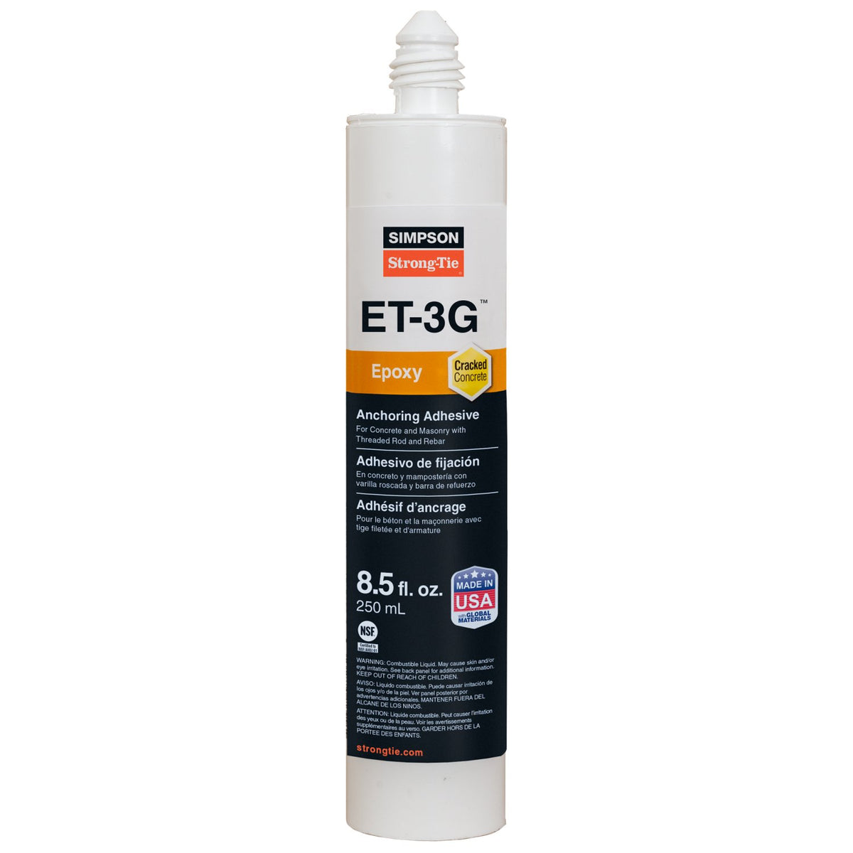 Simpson ET3G10 Epoxy Anchor Adhesive w/nozzle & extension