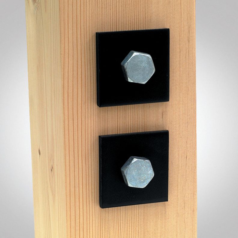 Simpson Bearing Plate 1" Hole, 3.5 x 3.5 Black Powder coated BP 1PC