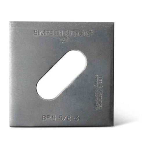 BPS 3/4-3 Flat Bearing Plate Slotted 3/4" Hole, 3" x 3" x 3 ga. Uncoated