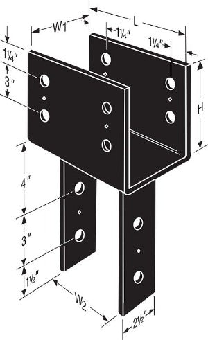 Simpson 4X Beam, 6X Post, Black Column Cap CC46PC
