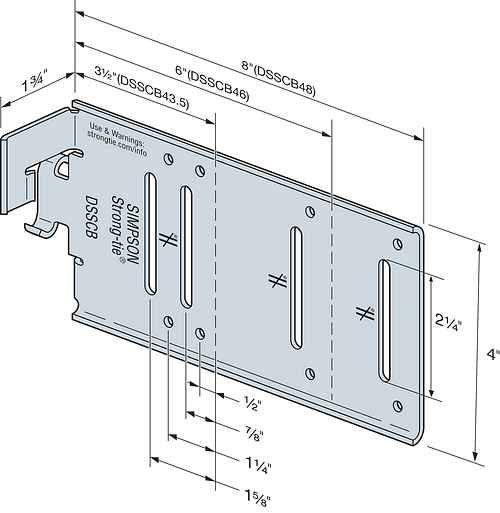 Simpson DSSCB48-KT25 4 x 8 Bypass Framing Drift Strut Connector