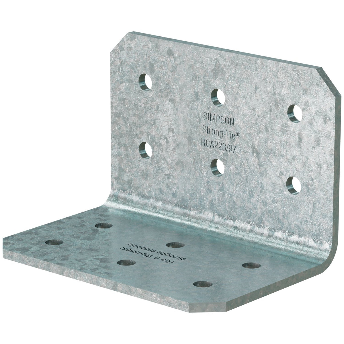 Simpson RCA223/97-R90 2 x 2 x 3 12-Gauge Galvanized Rigid Connector Angle