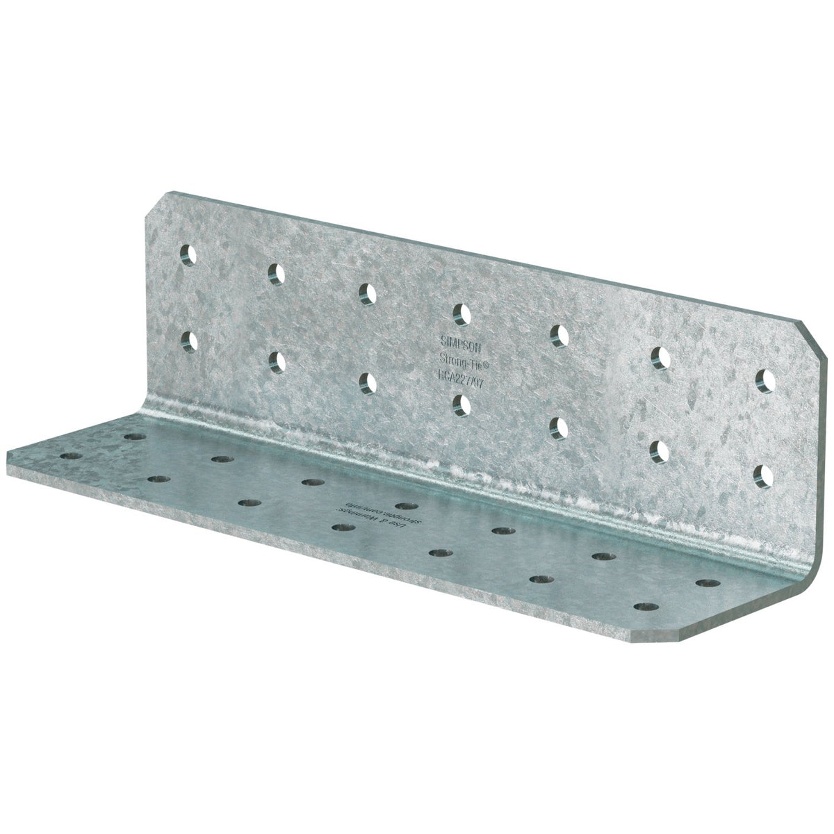 Simpson RCA227/97-R40 2 x 2 x 7 12-Gauge Galvanized Rigid Connector Angle