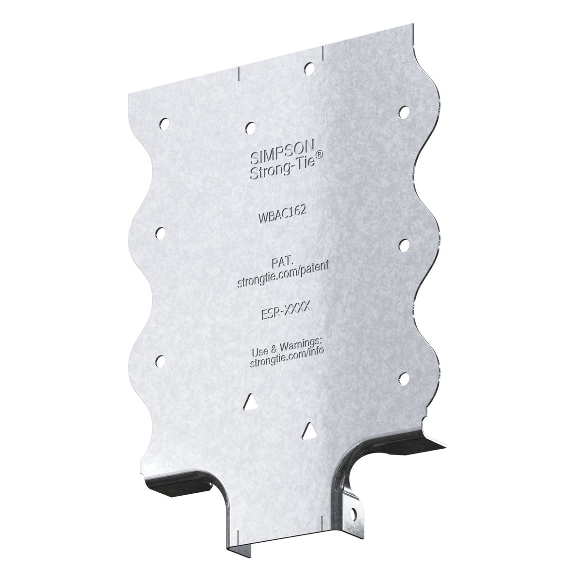 Simpson 1-1/4 to 1-5/8 Flange Wood Backing Steel Connector WBAC162-R50 (50-Pk)