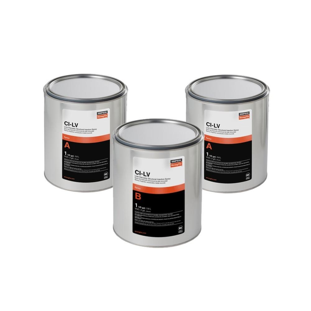 Simpson Strong-Tie CILV3KT Low Viscosity CI-LV Structural Injection Epoxy 3-gallon (11.4 L) bulk kit