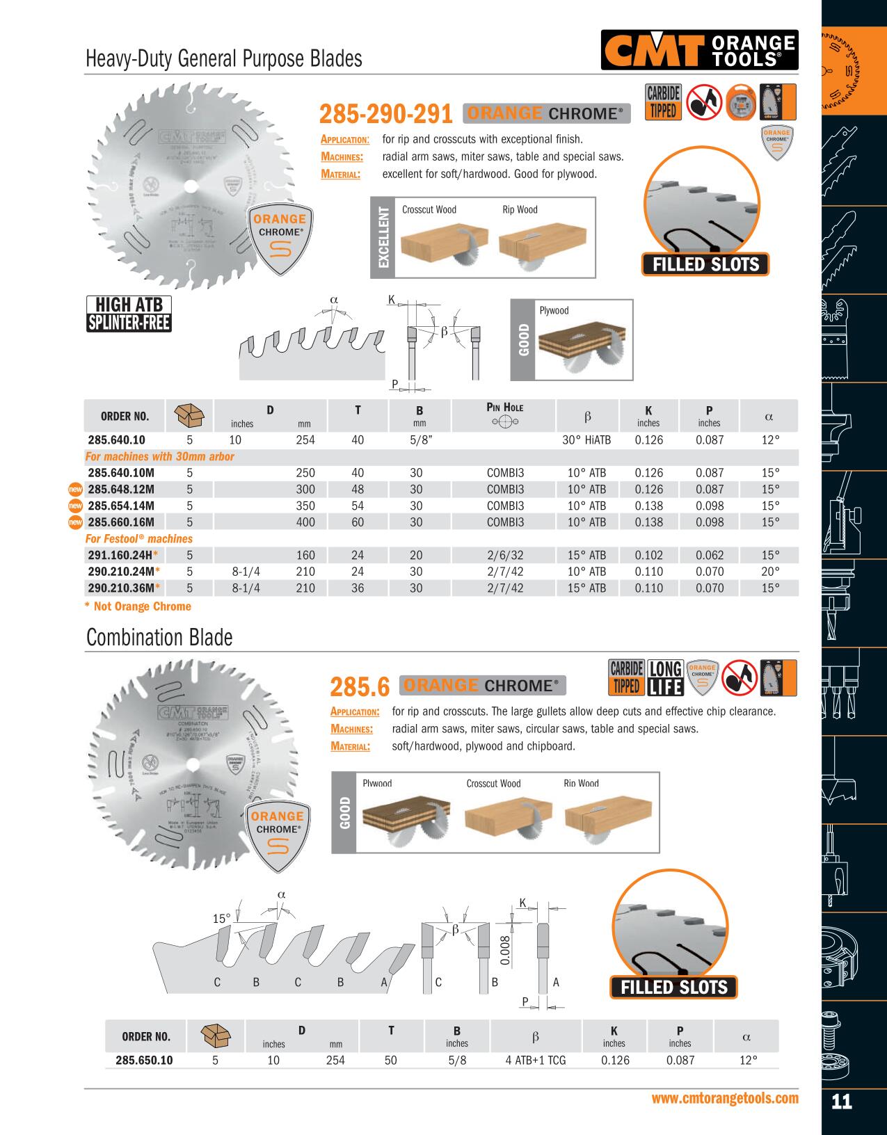 CMT 285.648.12M Saw Blade HW 300 x 3.2/2.2 x 30 Z48 15ATB (Chrome)