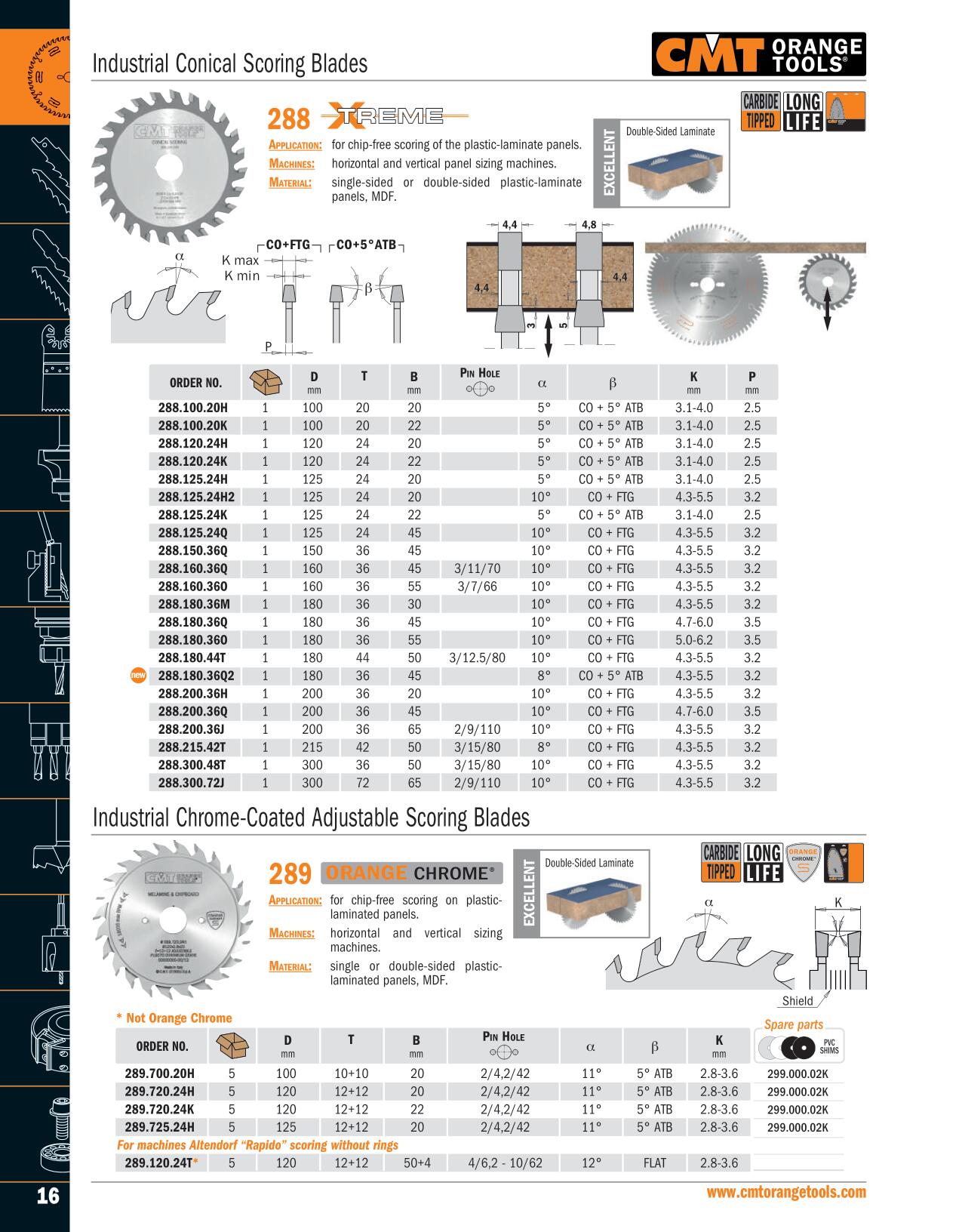 CMT 288.180.36Q2 Conical Scoring Blade 180 x 4.3-5.5/3.2 x 45