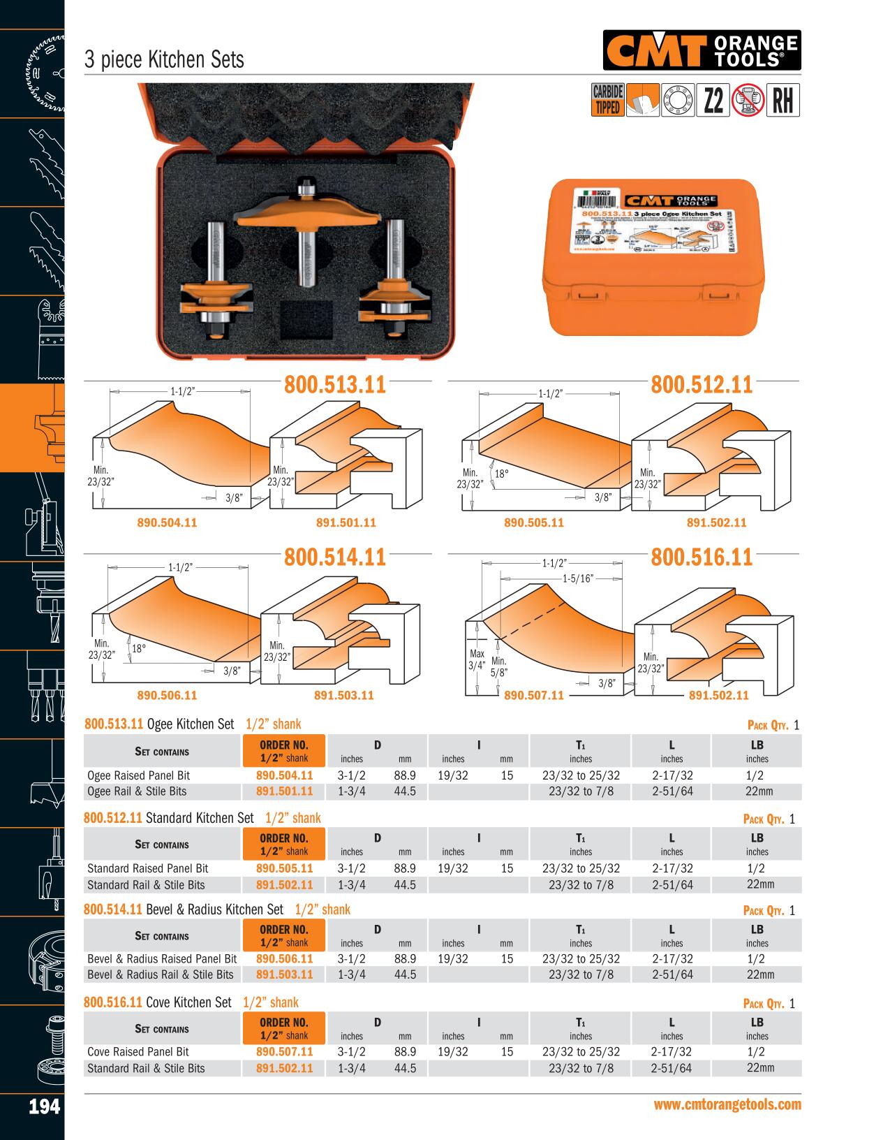 CMT 800.516.11 3 Piece Kitchen Set
