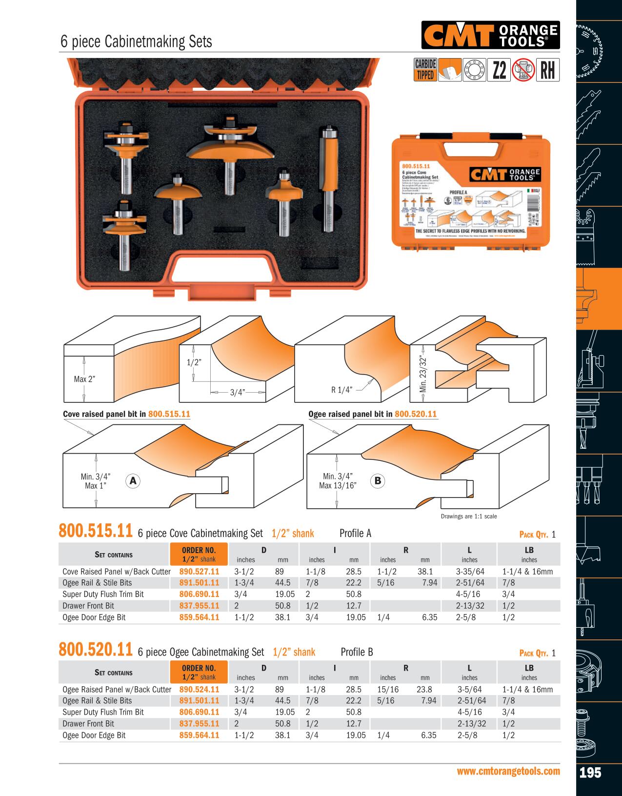 CMT 800.520.11 6 Piece Cabinetmaking Set