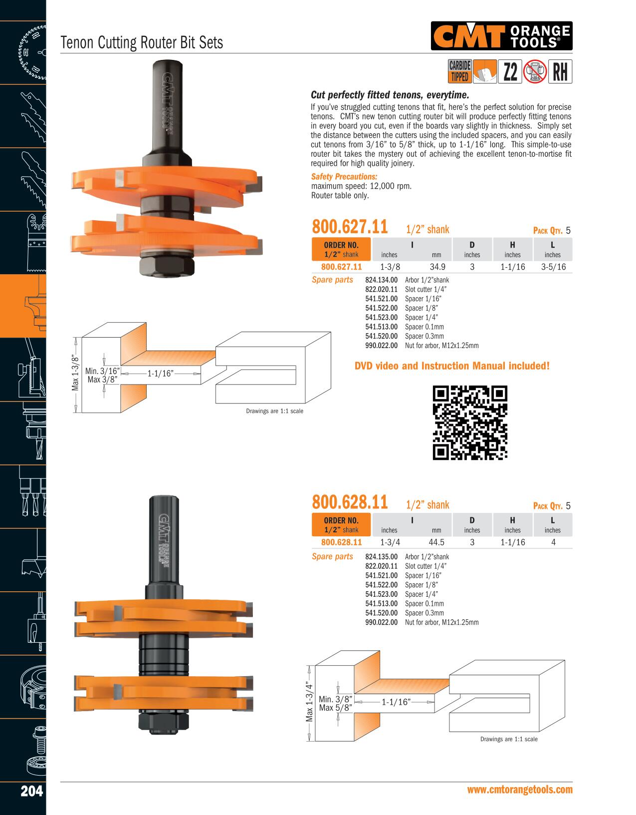 CMT 800.628.11 Tenon Cutting Router Bit