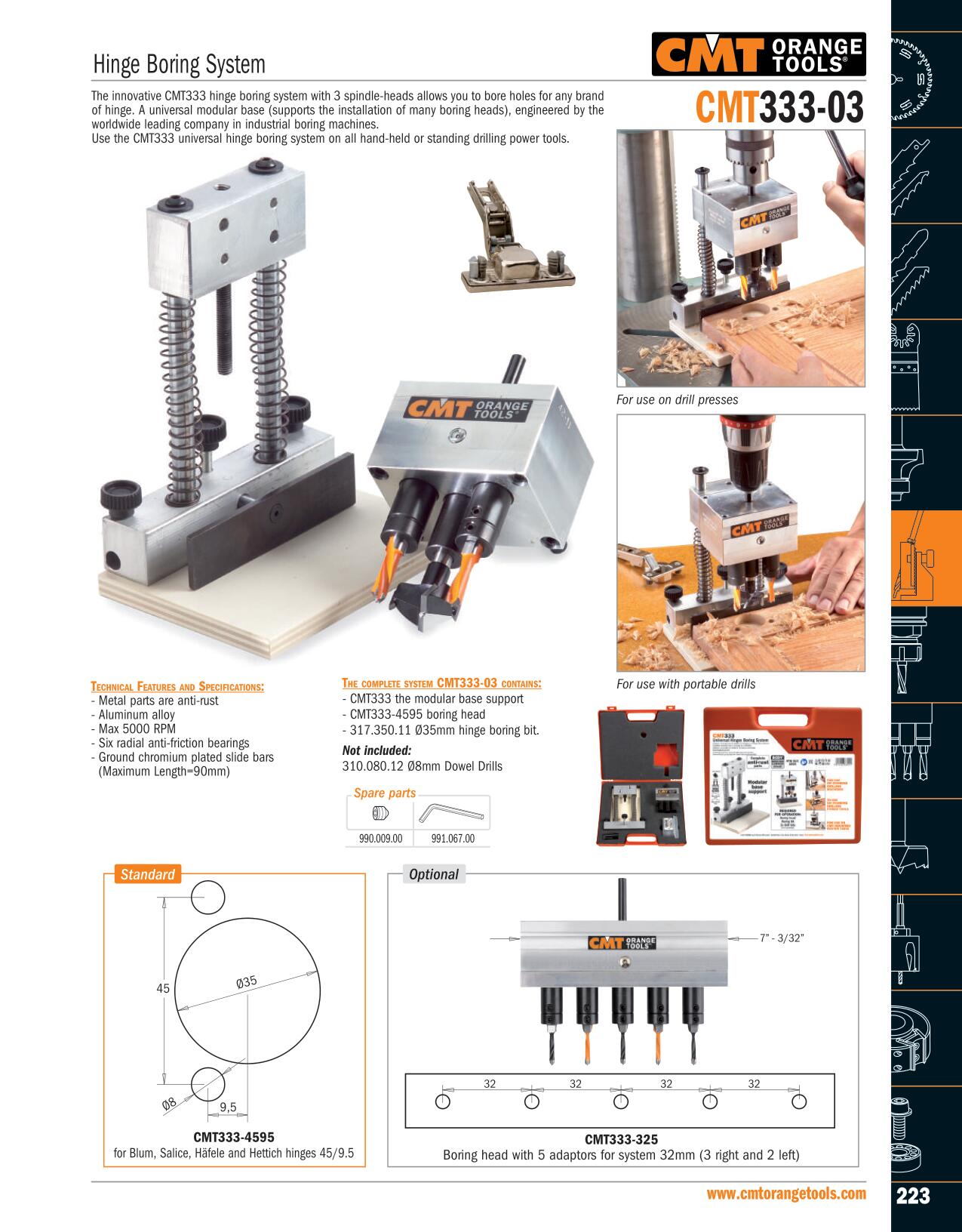 CMT CMT333-325 Boring Head with 5 Adaptors 32mm
