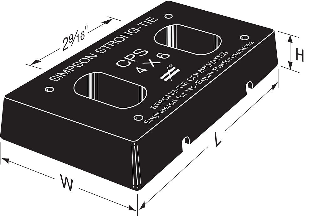 Simpson 4 x 6 Black Composite-Plastic Standoff Post Base CPS46