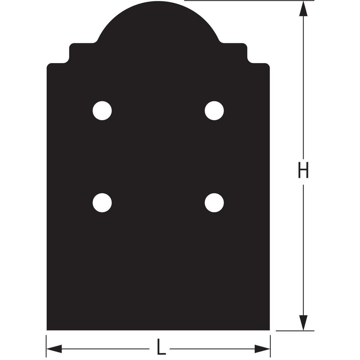 Simpson Strong-Tie APB88DSP 8x8 Decorative Post Base Side Plate - Black Powder Coated (2 per Pack)