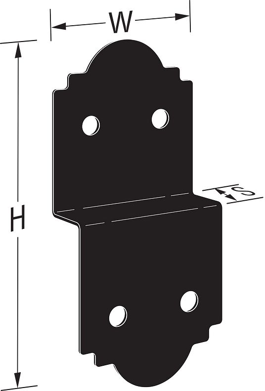 Simpson Strong-tie APDJT2R-6 Ornamental ROUGH Deck Joist Tie - Black Powder Coat