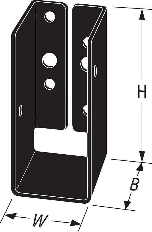 Simpson Strong-Tie APLH24 2x4 Concealed Flange Light Joist Hanger - Black Powder Coat