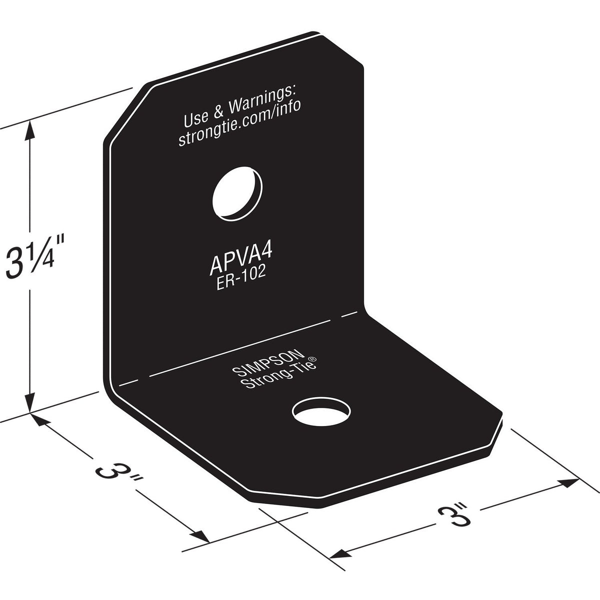 Simpson Strong-Tie APVA4 Avant Ornamental Angle - Black Powder Coated