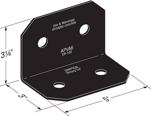 Simpson Strong-Tie APVA6 Avant Ornamental Angle - Black Powder Coated